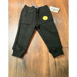 Cat & Jack Diamond Toddler Boys Joggers Size 18M Black cuffed sweatpants nwt
